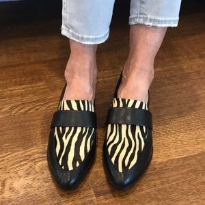 NWOT leather pony hair loafers from lord & Taylor